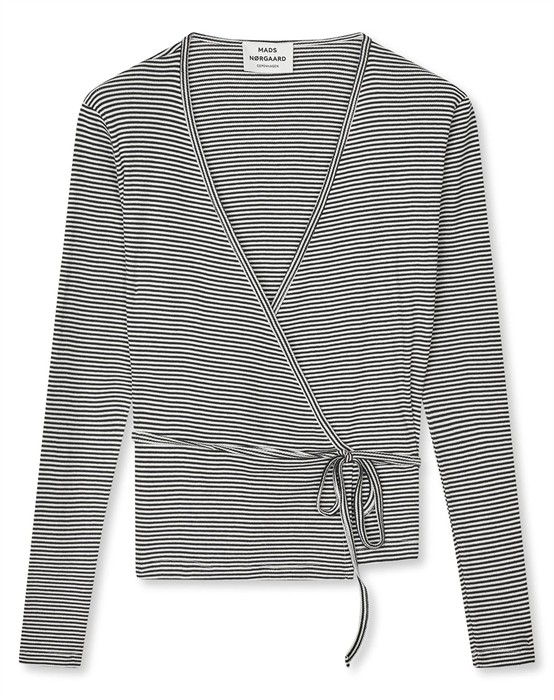 2x2 Cotton Stripe Susi Bluse - Black/Vanilla Ice